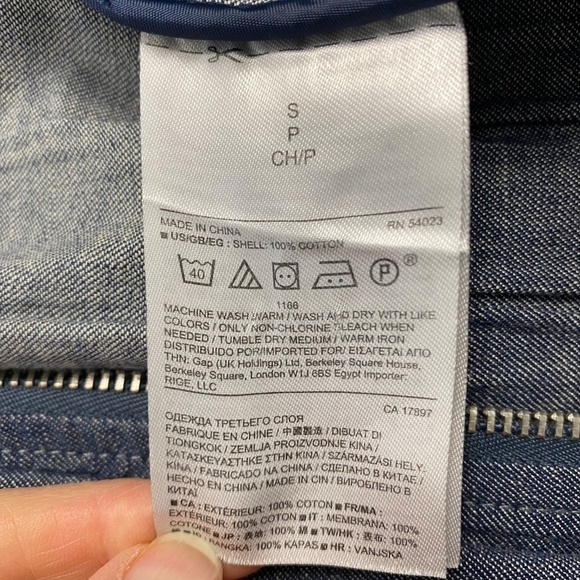 BANANA REPUBLIC - Chambray Jacket Unlined Standing Collar Size S - Picture 7 of 10